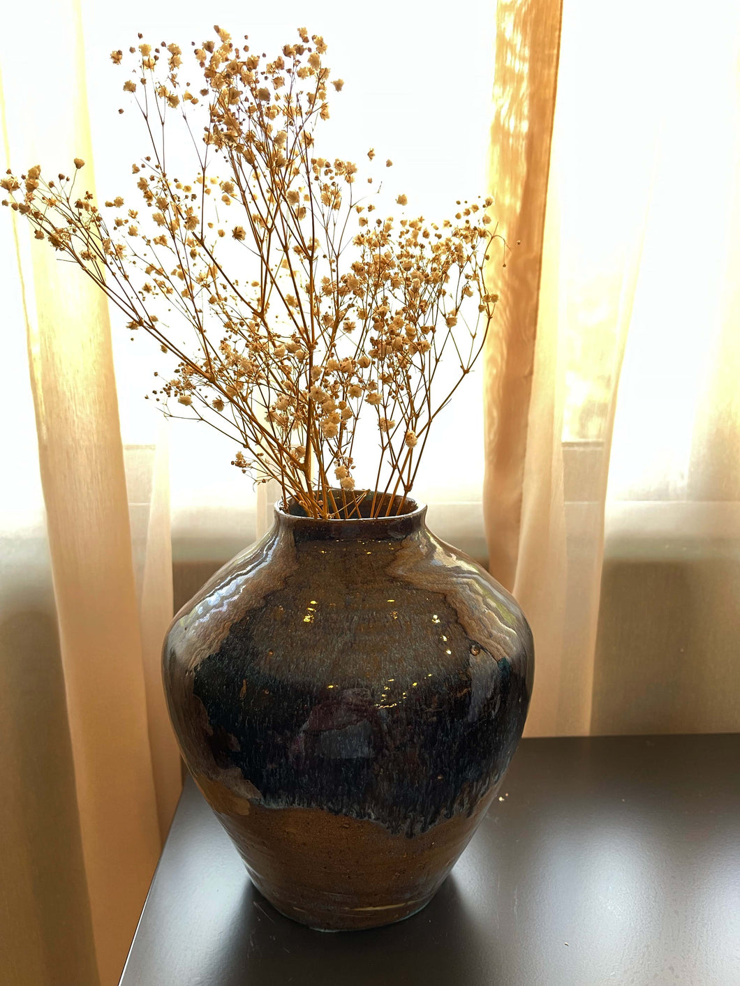 Blue Textured Vase (with small hole at the side)