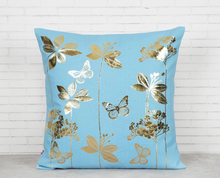 Load image into Gallery viewer, Fluttering butterfly foil cushion cover 16&quot;
