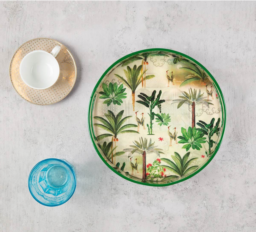 Heron's Garden Round Serving Tray