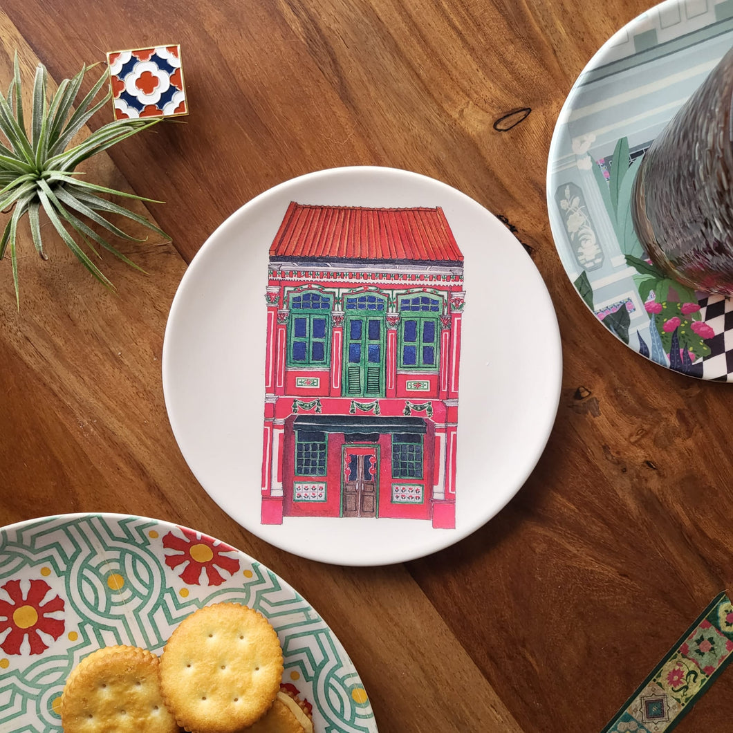 Colourful Shophouse Bamboo Plates